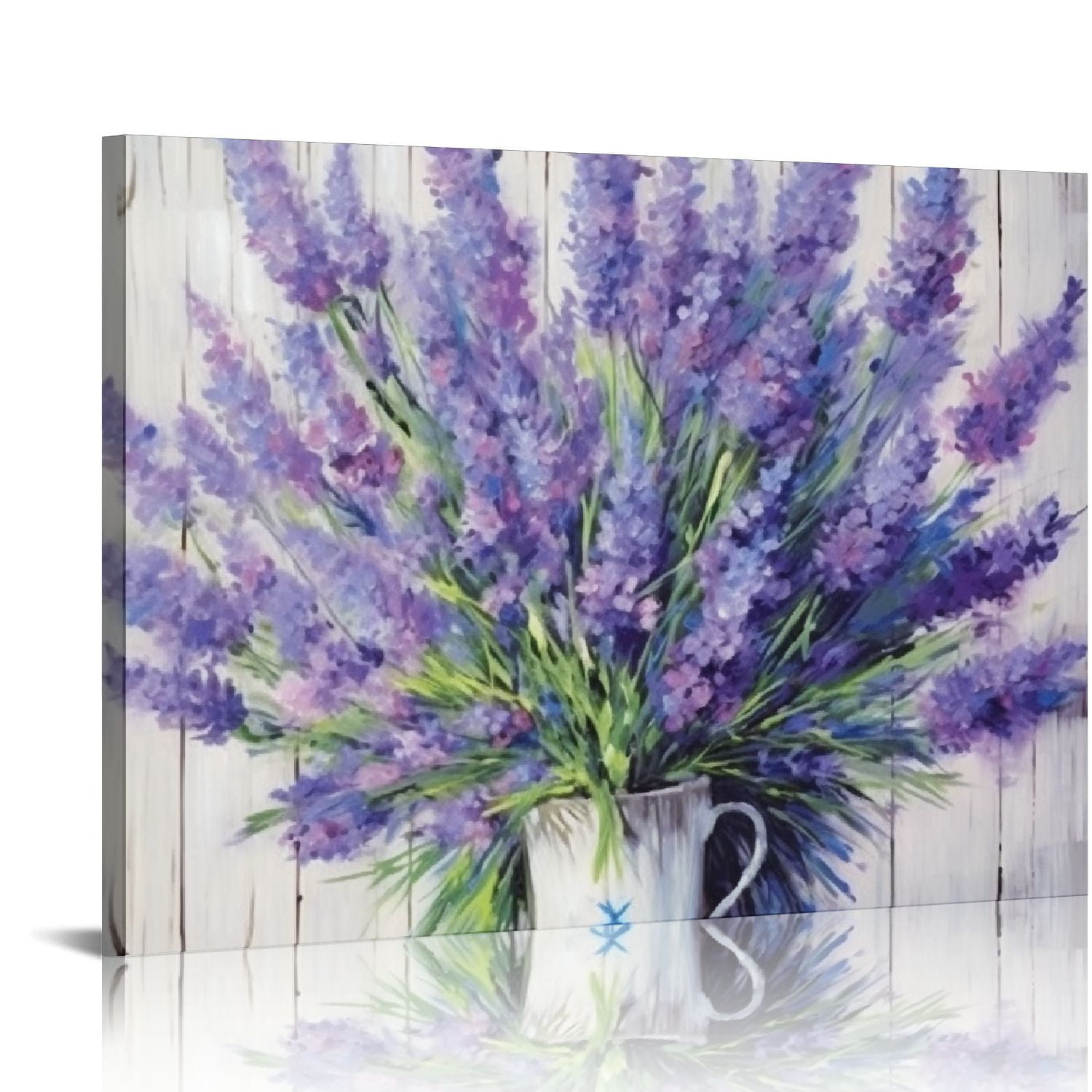 HOMICOZI Lavender Wall Art Blue Flowers Watercolor Painting Canvas