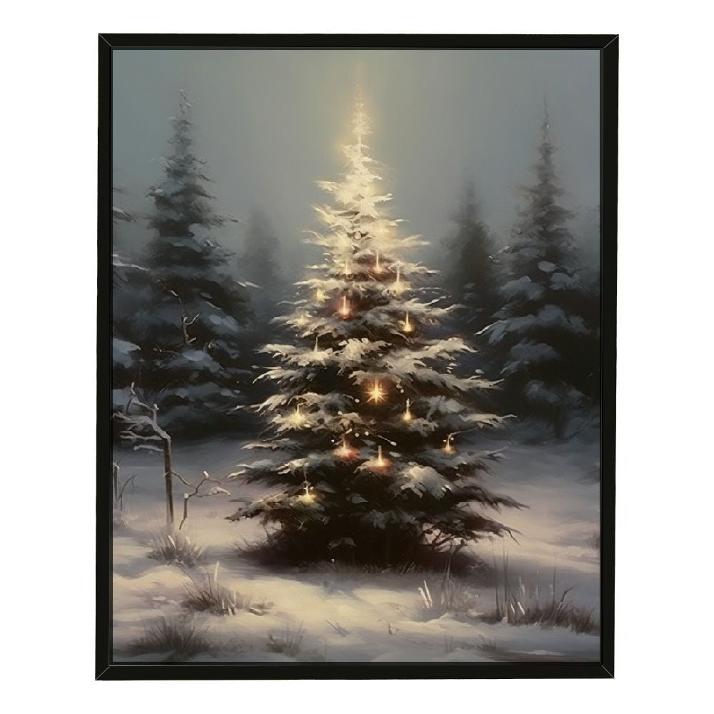 HOMICOZI Lit Christmas Tree Snowy Winter Forest Pine Winter Landscape ...