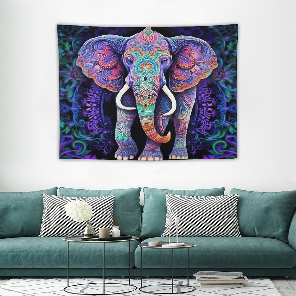 HOMICOZI Mandala Elephant Tapestry Trippy Purple Bohemian Boho Animal Indian Tapestry Wall Hanging for Bedroom Hippie Tapestries Poster Blanket College Dorm Home Decor Walmart