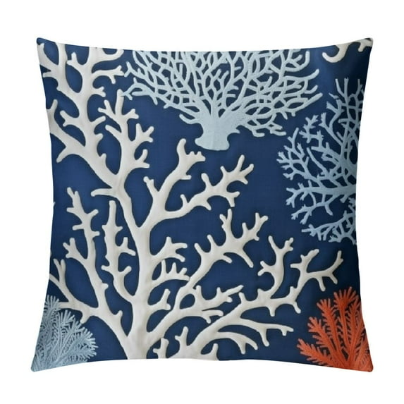 HOMICOZI Nautical Coastal Throw Pillow Covers - Ocean Themed - Beach, Coral, Starfish, Seashell - Couch Pillow Covers - Outdoor, Sofa Cushion Cover - Modern Decor for Bed, Living Room