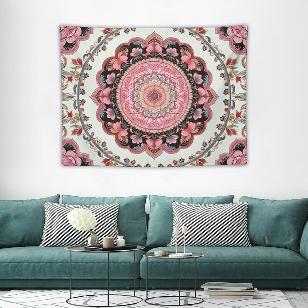 HOMICOZI Pink Boho Wall Tapestry Mandala Tapestry Aesthetic Hippie