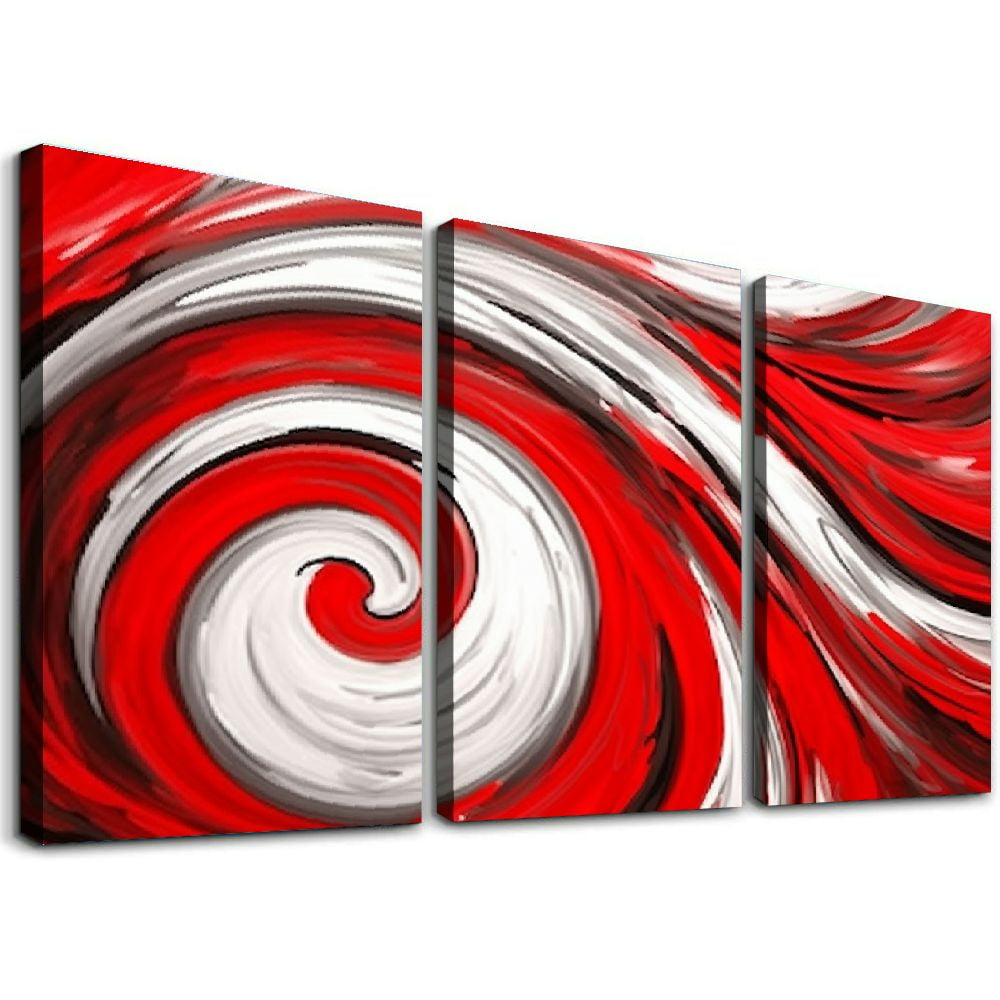 HOMICOZI Red and Black Wall Art Large Abstract Circle Line Picture
