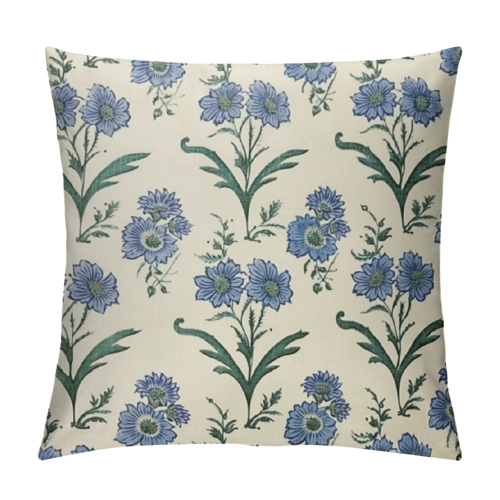 HEIFAM Chinoiserie Blue Floral Pillow Cover 12x20 - Decorative Spring Pillow Case For Sofa, Bedroom - View #2