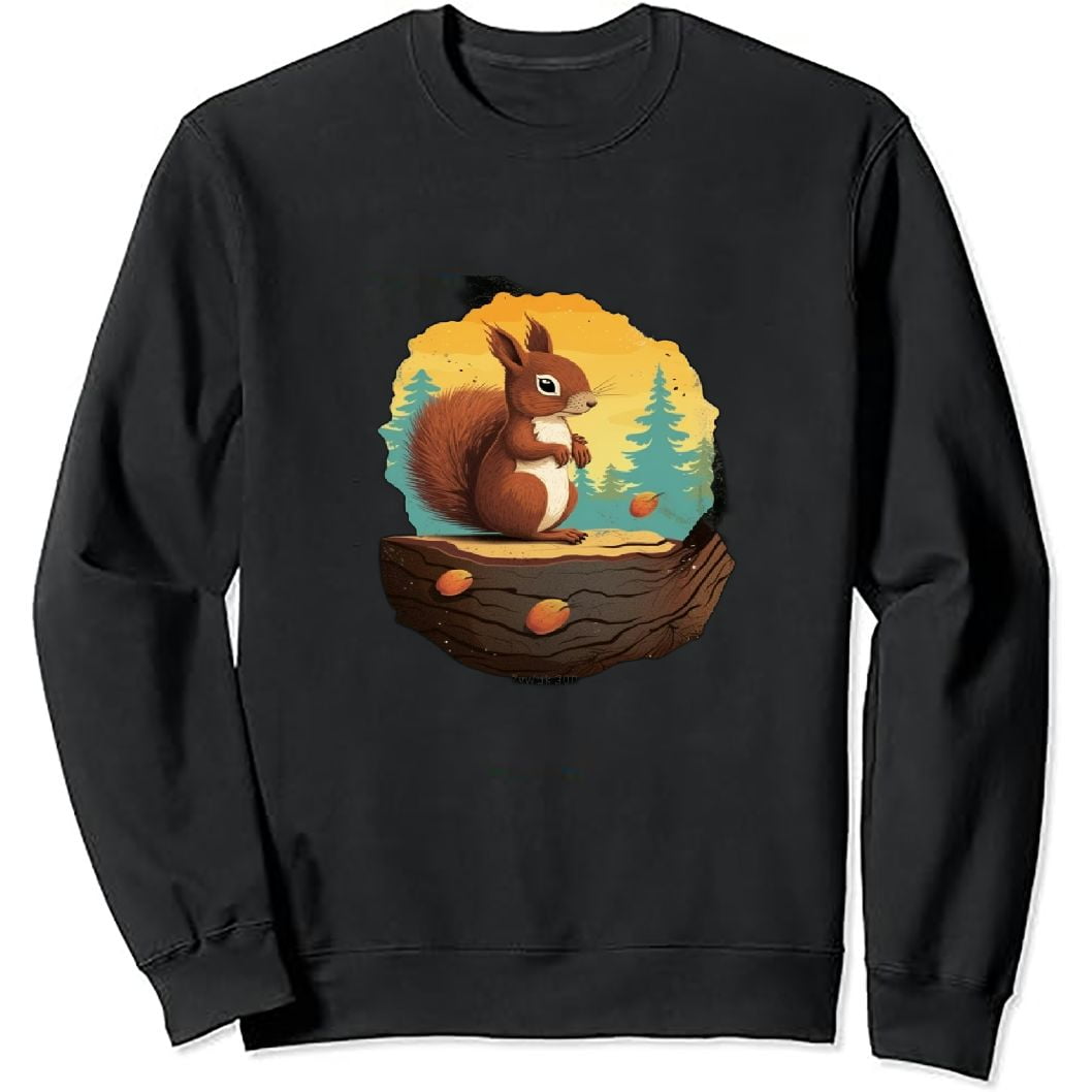 HOMICOZI Silhouette Fun 1970s Squirrel Themed Gift Design Sweatshirt ...