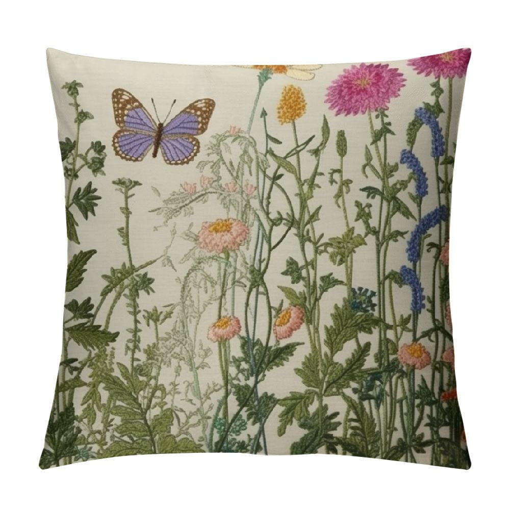HOMICOZI Spring Floral Pillow Covers Wildflower Sage Green Flowers