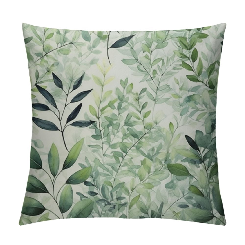 HOMICOZI Spring Sage Green Pillow Covers,Watercolor Eucalyptus Floral ...