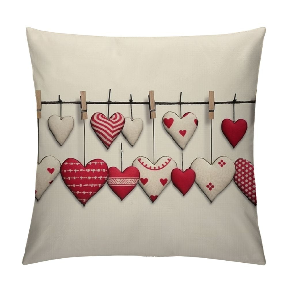 HOMICOZI Valentines Day Pillow Covers Red Love Heart Valentine Lumbar