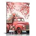 thumbnail image 1 of HOMICOZI Valentines Framed Canvas Wall Art for Living Room Pink Red Truck Rose Wall Decor, Love Heart Branch Leaves White Aesthetic Paintings, Ready to Hang Valentine Day Wall Pictures, 1 of 4
