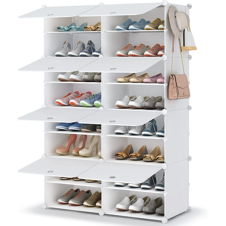  HOMIDEC Shoe Rack, 8 Tier Shoe Storage Cabinet 32 Pair Plastic Shoe  Shelves Organizer for Closet Hallway Bedroom Entryway : Home & Kitchen