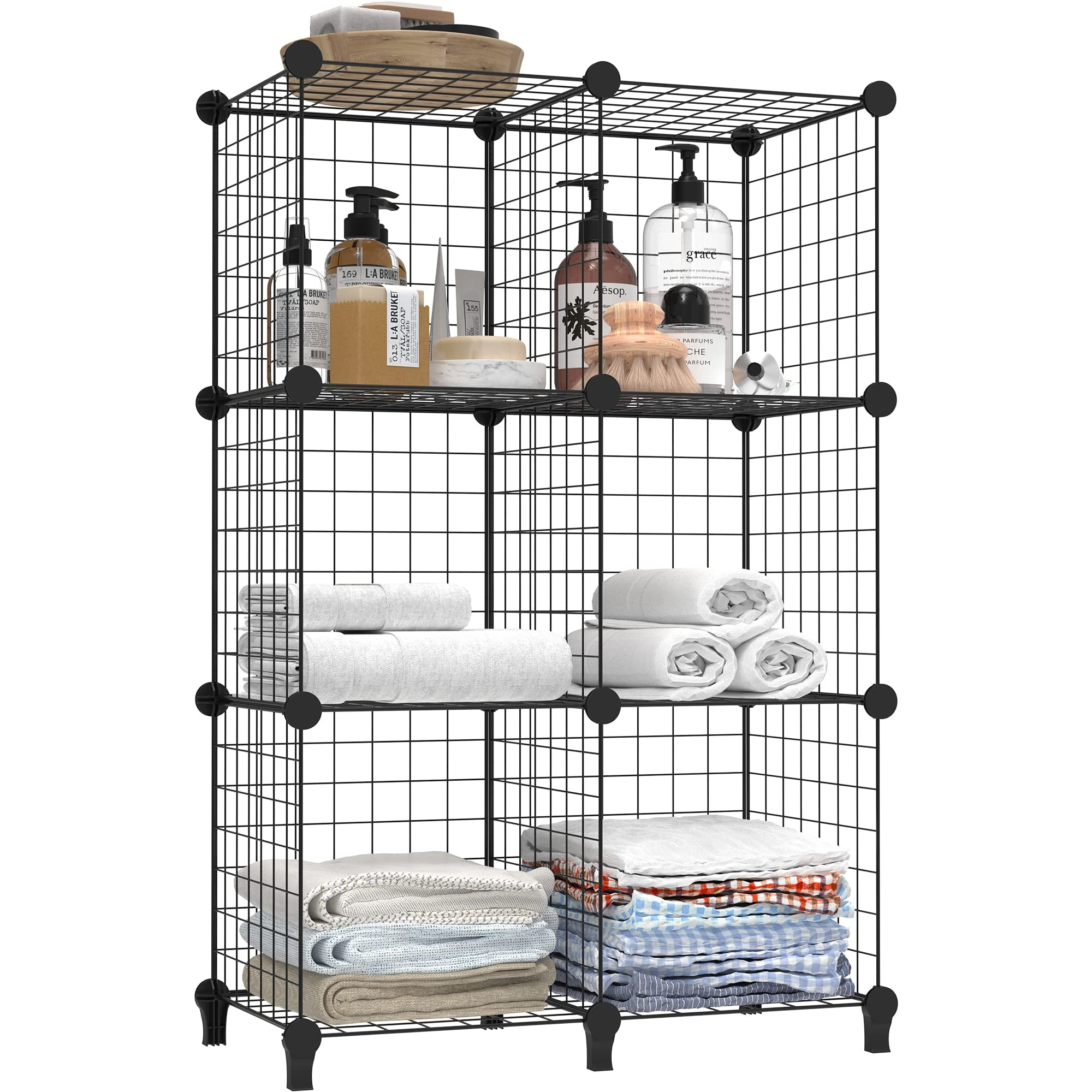 HOMIDEC Wire Cube Storage, YPF5 Storage Shelves 6 Cube Bookshelf