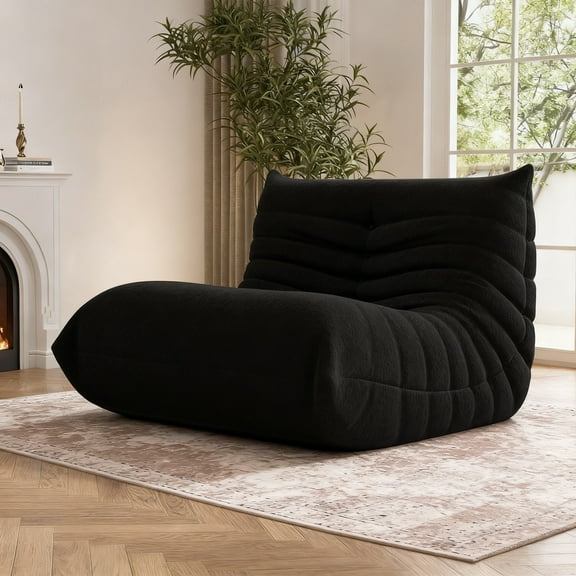 HOMIER STORE Large Bean Bag Chair,Sofa Chair,High-Density Sponges Filling Bean Bag Couch,Bean Bag Chairs for Adults,Lazy Sofa for Furniture Gift for Living Room,Black