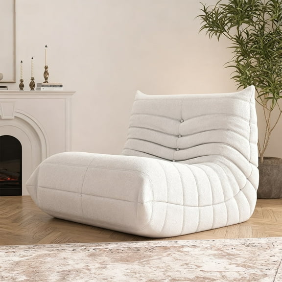 HOMIER STORE Large Bean Bag Chair,Sofa Chair,High-Density Sponges Filling Bean Bag Couch,Bean Bag Chairs for Adults,Lazy Sofa for Furniture Gift for Living Room,White