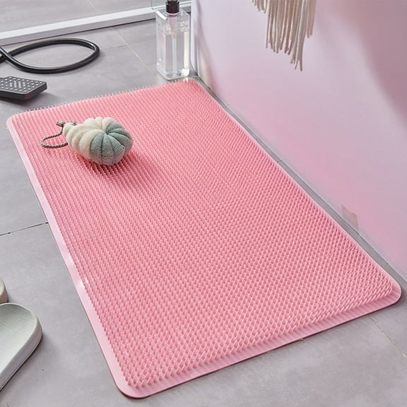 HOMKYO 26.38x13.39in Bathroom Anti Slip Mat, PVC Foot Massage Mat, Anti Fall Shower Mat for Tub(Pink)