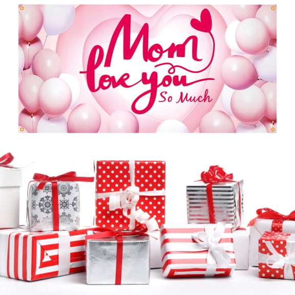 HOMKYO 70.87x35.43in Mother's Day Backdrop, Polyester Background Cloth, Venue Layout Banner, Decor for Party Wall
