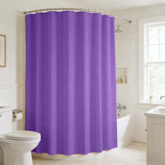 HOMKYO 70.87x70.87in Solid Color Waterproof Shower Curtain, Thick Polyester Bathroom Curtain with 12 Hooks(Purple)