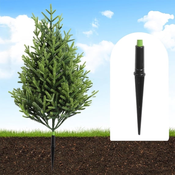 HOMKYO Artificial Mini Cedar Tree with Ground Spike, Faux Greenery Decor for Garden, Porch & Patio
