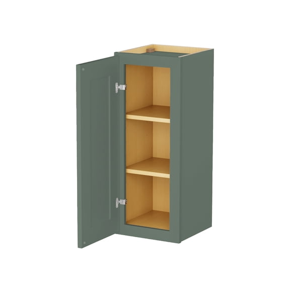 HOMLUX 12 in. W x 12 in. D x 30 in. H Ready to Assemble Wall Kitchen Cabinet in Shaker Basil 1-Door-2 Shelves