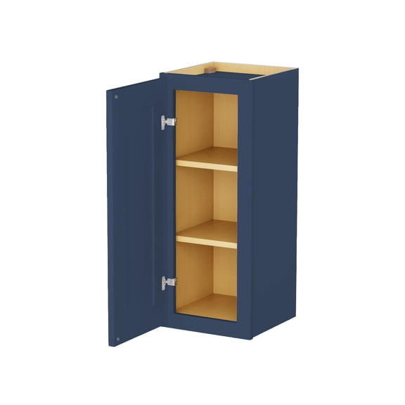 HOMLUX 12 in. W x 12 in. D x 30 in. H Ready to Assemble Wall Kitchen Cabinet in Shaker Navy 1-Door-2 Shelves
