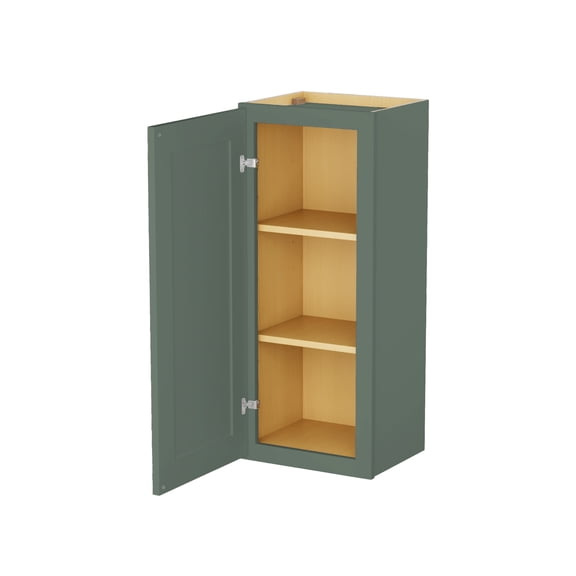 HOMLUX 15 in. W x 12 in. D x 36 in. H Ready to Assemble Wall Kitchen Cabinet in Shaker Basil 1-Door-2 Shelves
