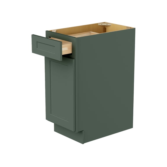 HOMLUX 15 in. W x 24 in. D x 34.5 in. H Ready to Assemble Drawer Base Kitchen Cabinet in Shaker Basil with 1-Door