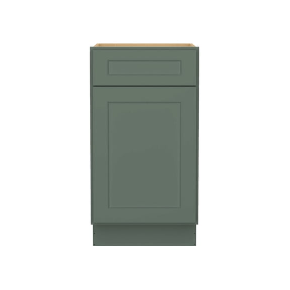 HOMLUX 18 in. W x 24 in. D x 34.5 in. H Ready to Assemble Drawer Base Kitchen Cabinet in Shaker Basil with 1-Door