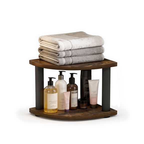 HOMLUX 2-Tier Corner Countertop Organizer Shelf, Space Saving Storage Rack for Kitchen Counter, Pantry & Desktop