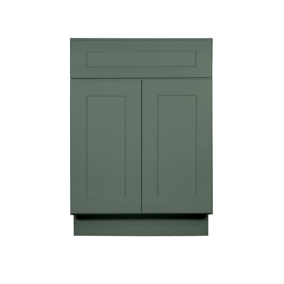 HOMLUX 24 in. W x 24 in. D x 34.5 in. H Ready to Assemble Drawer Base Kitchen Cabinet in Shaker Basil with 2-Doors