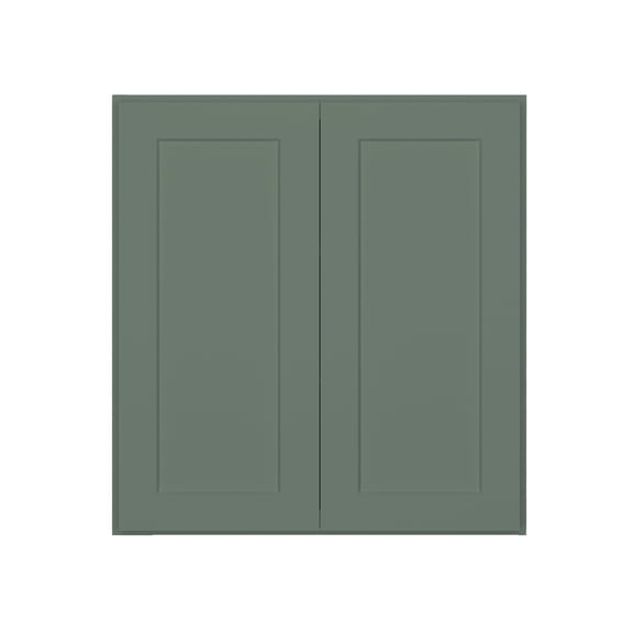 HOMLUX 27 in. W x 12 in. D x 30 in. H Ready to Assemble Wall Kitchen Cabinet in Shaker Basil 2-Doors 2-Shelves