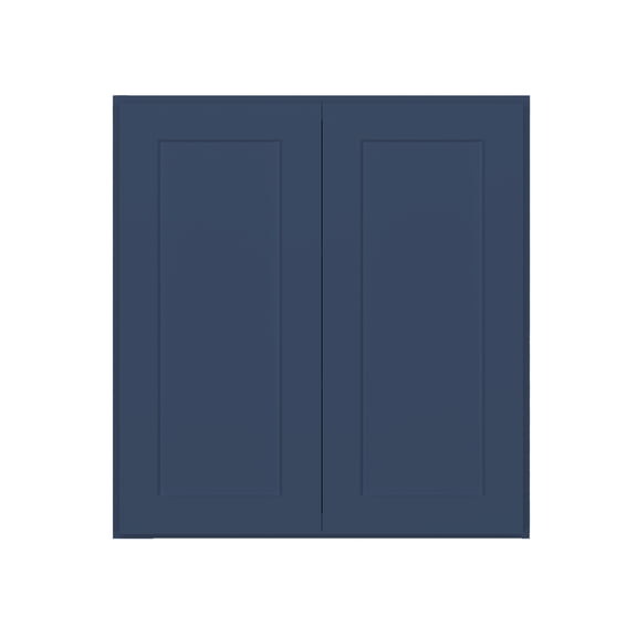 HOMLUX 27 in. W x 12 in. D x 30 in. H Ready to Assemble Wall Kitchen Cabinet in Shaker Navy 2-Doors 2-Shelves