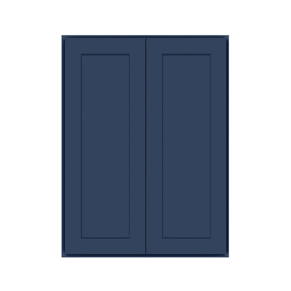 HOMLUX 27 in. W x 12 in. D x 36 in. H Ready to Assemble Wall Kitchen Cabinet in Shaker Navy 2-Doors 2-Shelves