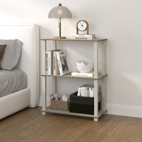 HOMLUX 3-Tier 29.6" Corner Shelf, Open Shelves for Display and Storage, Perfect for Living Room and Office Organization, Sonoma Oak