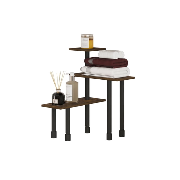 HOMLUX 3-Tier Corner Countertop Organizer Shelf, Irregular Step Storage Rack for Kitchen, Pantry, Office Desktop