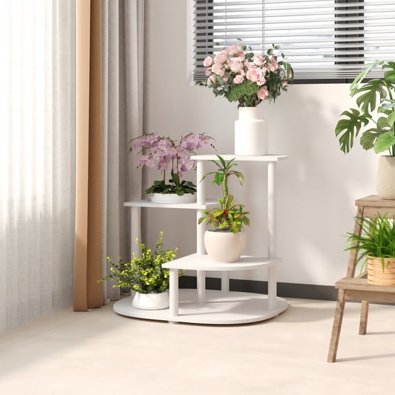 HOMLUX 3-Tier Planter Stand Flower Box Versatile Display Shelf, White