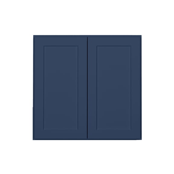 HOMLUX 30 in. W x 12 in. D x 30 in. H Ready to Assemble Wall Kitchen Cabinet in Shaker Navy 2-Doors-2 Shelves