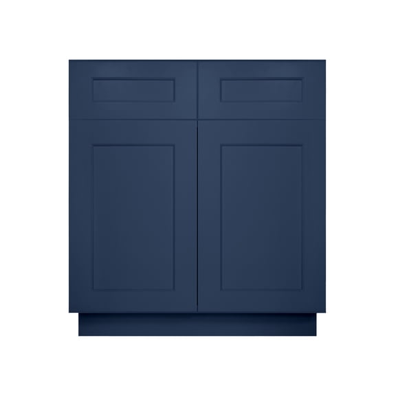 HOMLUX 30 in. W x 24 in. D x 34.5 in. H in Shaker Navy Ready to Assemble Sink Bases Kitchen Cabinet