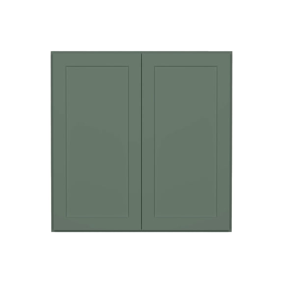 HOMLUX 36 in. W x 12 in. D x 36 in. H in Shaker Basil Ready to Assemble Wall Kitchen Cabinet 2 Doors-2 Shelves