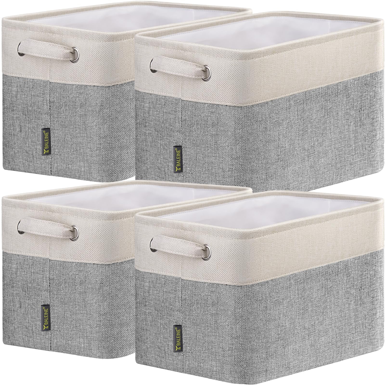 HOMLUX 4 Pack Fabric Storage Bins, Large Decorative Linen Closet ...