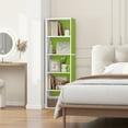 thumbnail image 1 of HOMLUX 5-Tier 52" Engineered Wood Bookcase, Storage Bookshelf for Study Office, White & Green, 1 of 7