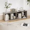 thumbnail image 1 of HOMLUX 9" x 12" x 42" Storage Shelf 4 Tier Cube Bookcase, Suitable for Small Space, Gray, 1 of 7