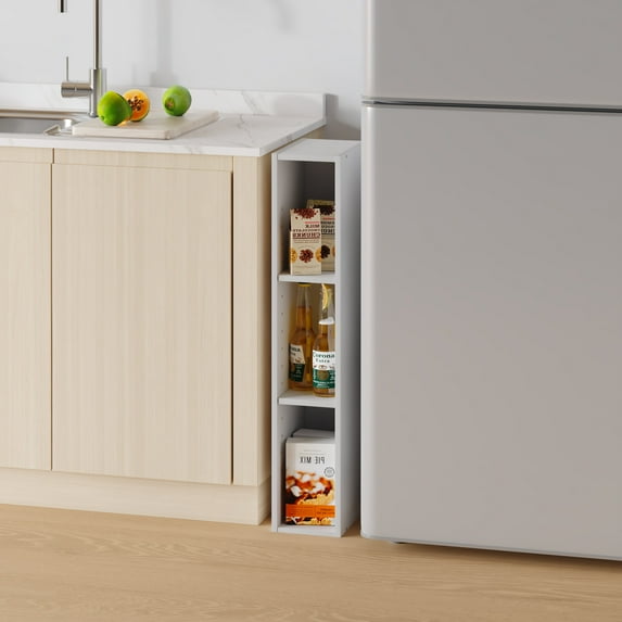 HOMLUX 9" x 6" x 31" Space-saving Storage Shelf 3 Tier Bookcase, Suitable for Small Space, White