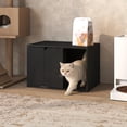 thumbnail image 1 of HOMLUX Cat Litter Box Enclosure, Hidden Pet House Furniture, Multifunctional End Table for Cats, Storage for Litter Accessories, 40 lbs Capacity, Black, 1 of 10
