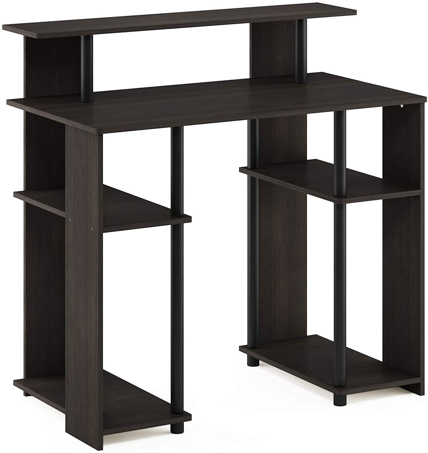 HOMLUX Compact Computer Writing Desk with Raised Shelf & Open Storage ...