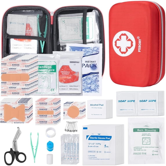 HOMLUX Enhanced Edition 300 Piece First Aid Kit, Portable Small Emergency Kits Compact 1st Aid Kit with Hard Storage Case for Car, Travel, Home, Camping, Outdoor, Hiking