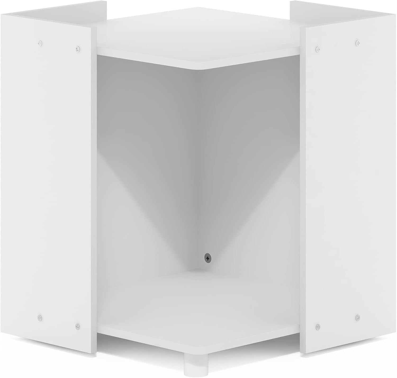 HOMLUX Modern Square Cat Litter Box Enclosure with Open Shelf, Hidden Pet House Furniture, 35 lbs Capacity, White