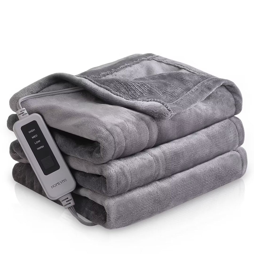 Wearable Electric Heating Blanket with Waistband and Sleeves - Keenstone  Cozy Plaid Heated Throw with 6 Heat Levels and Timer Settings - 50 x 70