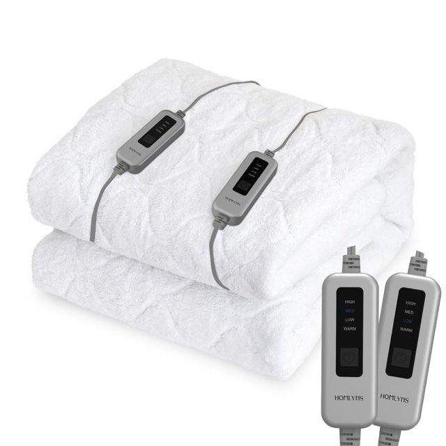 HOMLYNS Electric Heated Mattress Pad King Size with 10 hrs Timer Auto