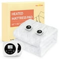 thumbnail image 1 of HOMLYNS Queen Size Electric Heated Mattress Pad - Zoned Dual Control 10 Heat Levels & 1-12H Timer, 1 of 7