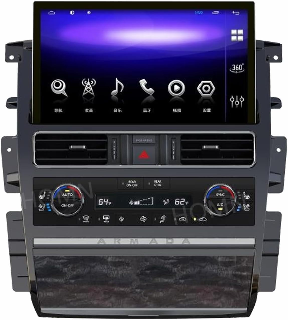 HOMN Car Radio 13.3 Inch Stereo for Nissan Patrol Armada Y62 Infiniti