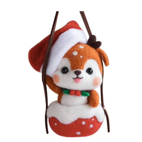 HOMOBABE 1 Set Diy Christmas Ornaments Kit Red Balloon Shape Needle Felting For Kids And Family