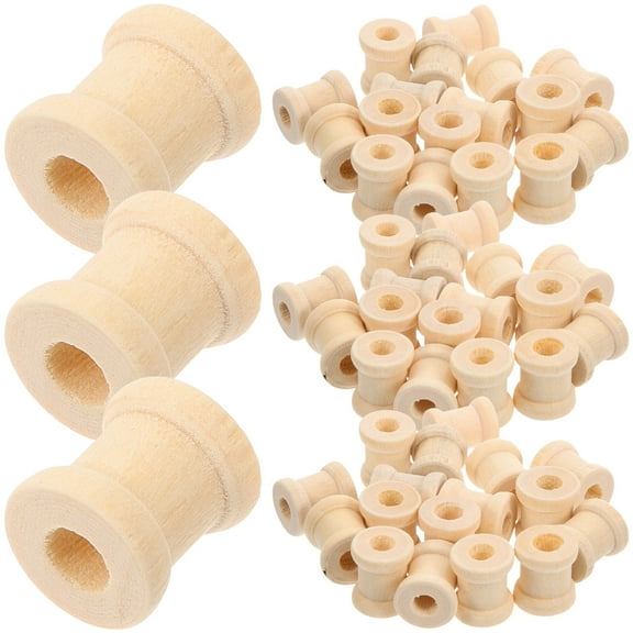 HOMOBABE 100 Pcs Wooden Spools for Model Making, Crafting, Woodworking Supplies and Hobby Projects